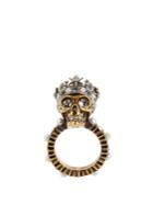 Alexander Mcqueen Queen Skull Crystal And Pearl-embellished Ring