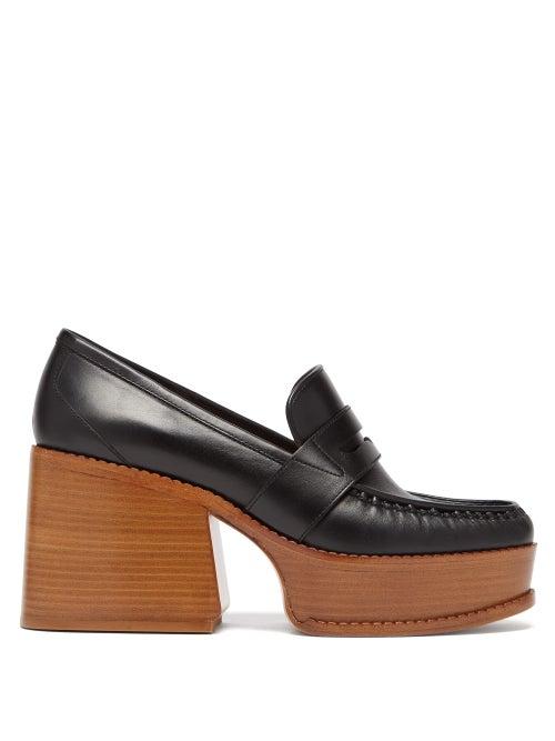 Matchesfashion.com Gabriela Hearst - Augusta Leather Penny Loafers - Womens - Black