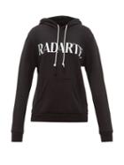 Matchesfashion.com Rodarte - Logo Print Cotton Blend Jersey Hooded Sweatshirt - Womens - Black White