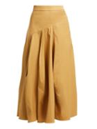 Matchesfashion.com Palmer//harding - A Line Cotton Blend Skirt - Womens - Camel