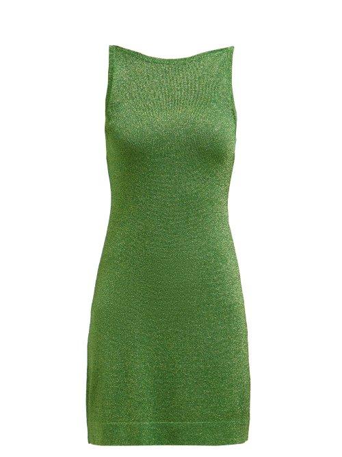 Matchesfashion.com Missoni - Sleeveless Lam Mini Dress - Womens - Green
