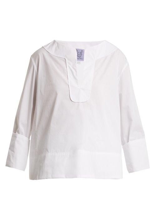 Matchesfashion.com Thierry Colson - Samira Cotton Poplin Top - Womens - White