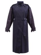 Isabel Marant Toile - Kendal Garment-dyed Broadcloth Trench Coat - Womens - Navy