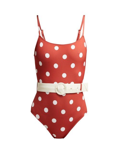 Matchesfashion.com Solid & Striped - The Nina Polka Dot Print Swimsuit - Womens - Red Multi