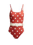 Matchesfashion.com Solid & Striped - The Nina Polka Dot Print Swimsuit - Womens - Red Multi