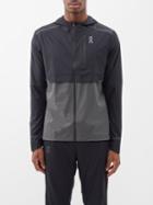 On - Weather Packable Recycled-ripstop Hooded Jacket - Mens - Black
