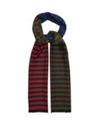 Matchesfashion.com Paul Smith - Colourblock Stripe Wool Twill Scarf - Mens - Multi