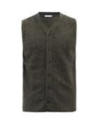 Inis Mein - Sleeveless Merino Wool And Cashmere Vest - Mens - Khaki