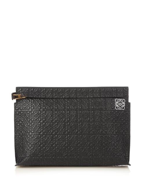 Loewe Logo-debossed Leather Pouch