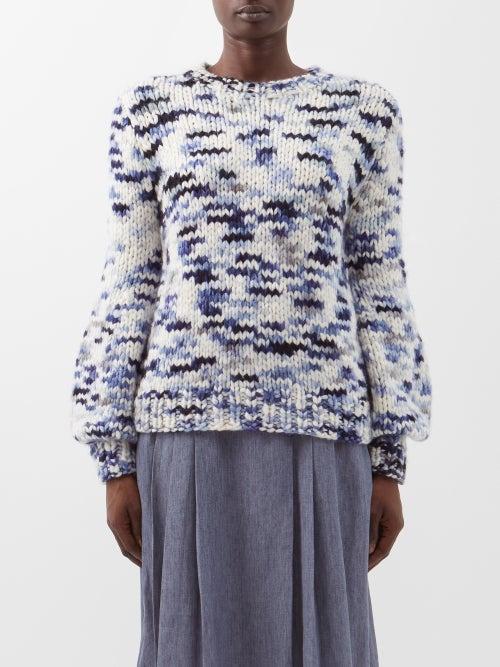 Gabriela Hearst - Clarissa Space-dyed Knit Sweater - Womens - Blue Multi