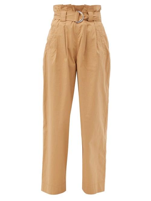 Matchesfashion.com Ganni - Paperbag-waist Ripstop Trousers - Womens - Beige