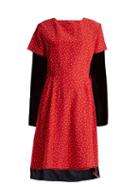Matchesfashion.com Vetements - Contrast Panel Polka Dot Silk Dress - Womens - Red Multi