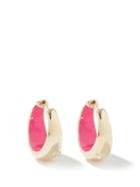 Yvonne Lon - Diamond & 9kt Gold Hoop Earrings - Womens - Pink
