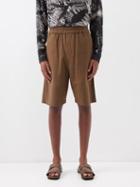 Delos - Lanzo Elasticated-waist Cotton-twill Shorts - Mens - Brown