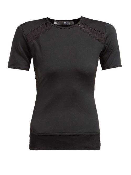 Matchesfashion.com Adidas By Stella Mccartney - Essential Mesh Panel Performance T Shirt - Womens - Black