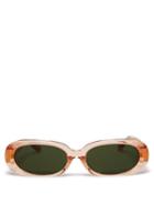 Linda Farrow - Cara Oval Acetate Sunglasses - Womens - Peach