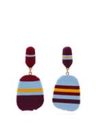 Matchesfashion.com Maryjane Claverol - Freja Mismatched Striped Corded Clip Earrings - Womens - Multi