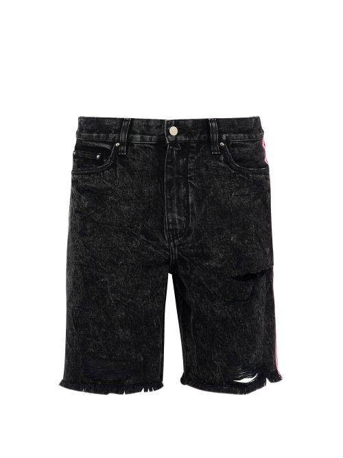 Matchesfashion.com Amiri - Thrasher Distressed Denim Track Shorts - Mens - Multi