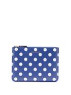 Matchesfashion.com Comme Des Garons Wallet - Polka-dot Leather Pouch - Womens - Navy Multi