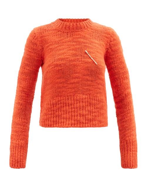 Rejina Pyo - Brooch-embellished Wool Sweater - Womens - Red