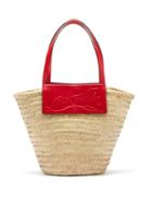 Ladies Bags Christian Louboutin - Loubishore Leather-trim Woven Straw Basket Bag - Womens - Red Multi