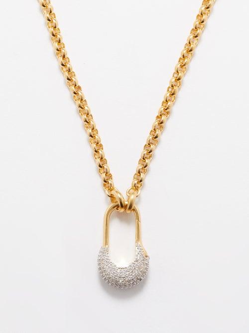 Otiumberg - Crystal-lock 14kt Gold-vermeil Necklace - Womens - Gold Multi