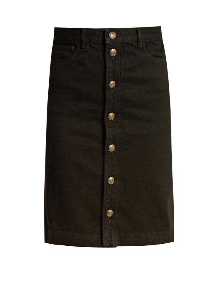 A.p.c. Therese Button-up Denim Mini Skirt