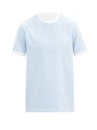 Matchesfashion.com Helmut Lang - Logo-print Striped Cotton T-shirt - Mens - Blue White