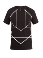 Matchesfashion.com Blackbarrett By Neil Barrett - Graphic Print Cotton T Shirt - Mens - Black White