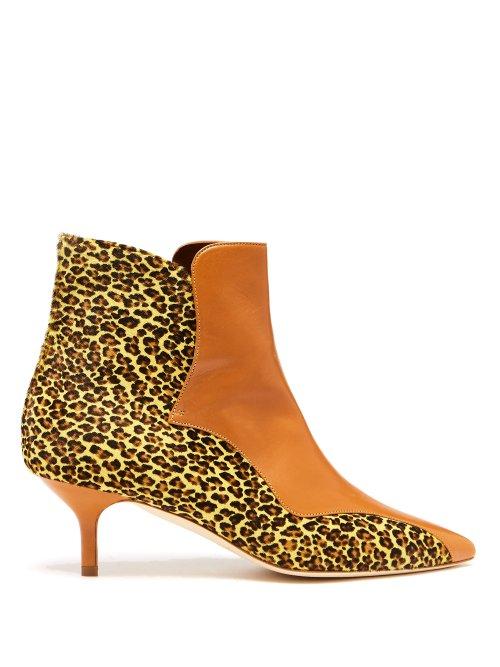 Matchesfashion.com Malone Souliers By Roy Luwolt - Jordan Leopard Print Calf Hair Boots - Womens - Leopard