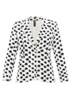 Matchesfashion.com Norma Kamali - Watercolour Polka Dot Single Breasted Blazer - Womens - White Black