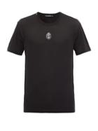 Matchesfashion.com Dolce & Gabbana - Logo-embroidered Cotton-jersey T-shirt - Mens - Black