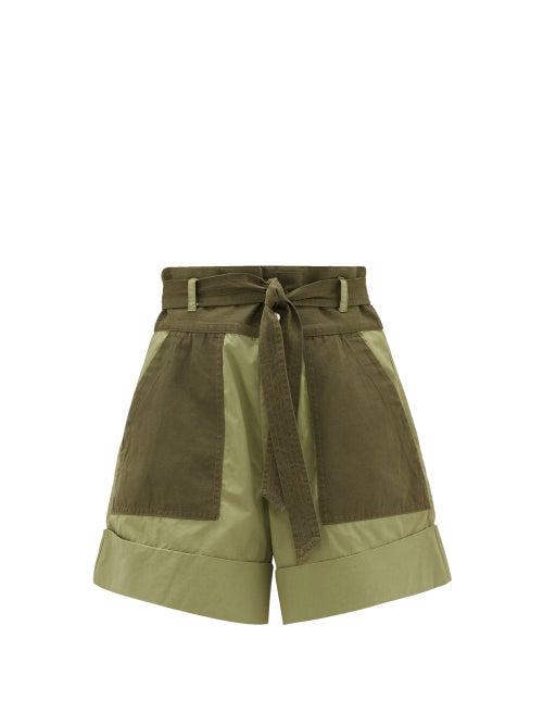Matchesfashion.com Sea - Gabriette Cotton-twill Shorts - Womens - Khaki