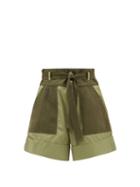 Matchesfashion.com Sea - Gabriette Cotton-twill Shorts - Womens - Khaki