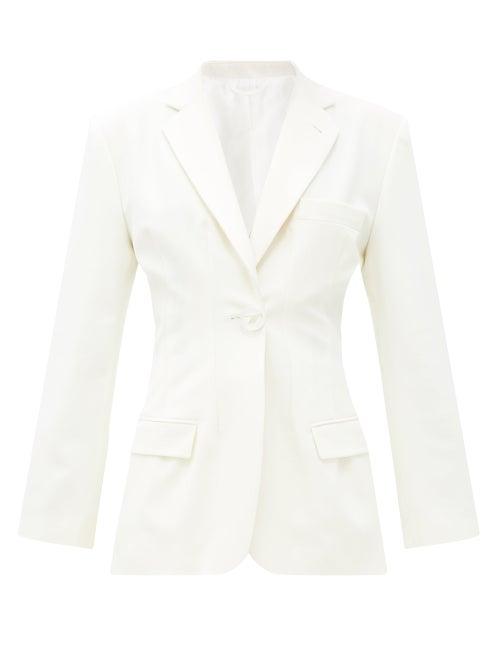 Matchesfashion.com The Attico - Donna Single-breasted Wool-blend Jacket - Womens - Cream