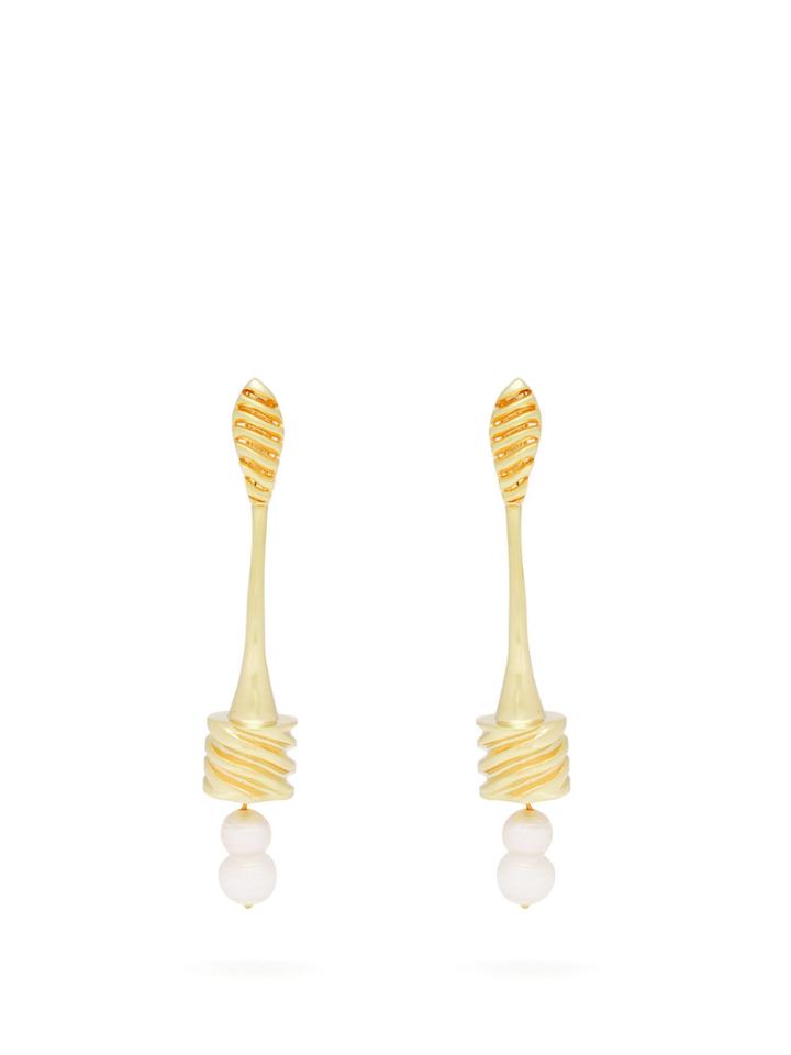 Attico 22kt Gold-plated Drop Earrings