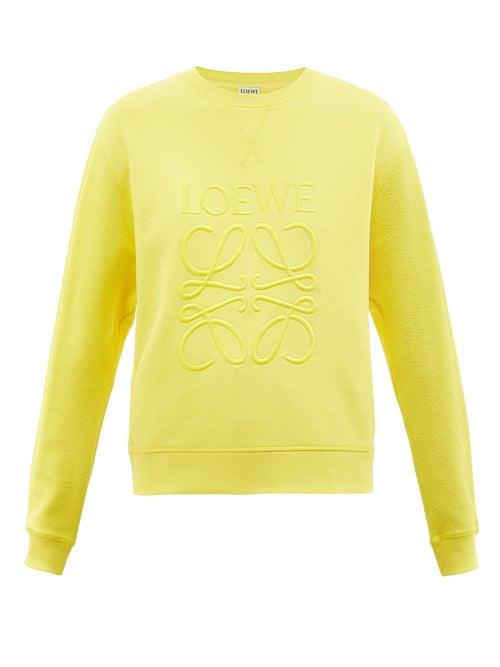 Loewe - Anagram-embroidered Cotton Sweatshirt - Womens - Yellow