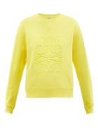 Loewe - Anagram-embroidered Cotton Sweatshirt - Womens - Yellow