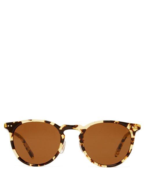 Matchesfashion.com Garrett Leight - Ocean 46 Round Tortoiseshell Acetate Sunglasses - Womens - Tortoiseshell