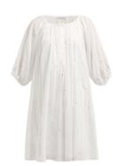 Matchesfashion.com Mes Demoiselles - Begonia Floral Embroidered Cotton Dress - Womens - Ivory