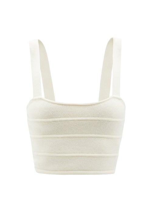 Raey - Organic-cashmere Knitted Bralette - Womens - Cream