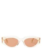 Matchesfashion.com Bottega Veneta - Angular Cat-eye Acetate Sunglasses - Womens - Clear
