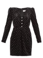 Matchesfashion.com Self-portrait - Crystal-embellished Velvet Mini Dress - Womens - Black