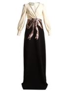 Matchesfashion.com Gucci - Crystal And Sequin Embellished Crepe Gown - Womens - Black White