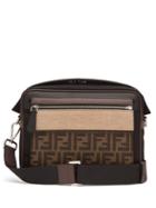 Matchesfashion.com Fendi - Logo-jacquard Leather-trim Cross-body Bag - Mens - Brown Multi