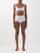 Lisa Marie Fernandez - Metallic High-rise Bikini - Womens - Pink Silver