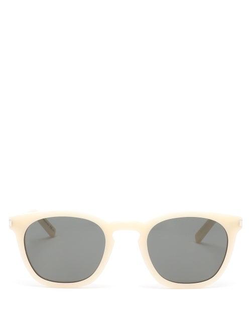 Matchesfashion.com Saint Laurent - D-frame Acetate Sunglasses - Mens - Grey