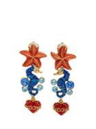 Dolce & Gabbana Seahorse And Heart-drop Clip On Earrings