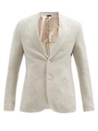 Matchesfashion.com Giorgio Armani - Waffle-jacquard Linen-blend Twill Blazer - Mens - Cream