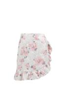 Matchesfashion.com Alexachung - Floral Jacquard Ruffled Mini Skirt - Womens - Pink Multi